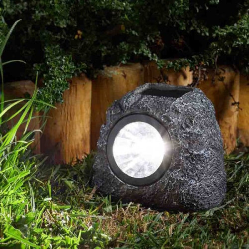 Solar Granite Effect Rock Spotlight 4PC