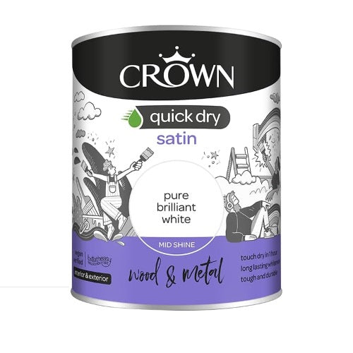 CROWN QUICK DRY SATIN WHITE