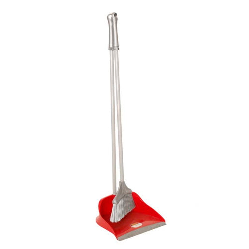 LONG HANDLED DUSTPAN SET- RED