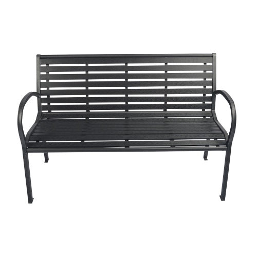 POLYWOOD BLACK SLATTED BENCH
