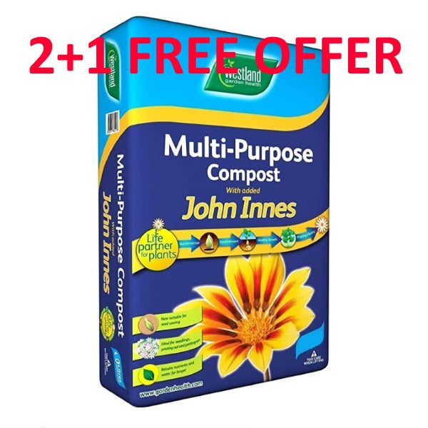 WESTLAND PEAT FREE W/JOHN INNES 50L (2+1FREE)