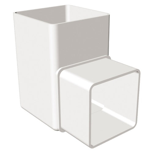 SQUARE DOWNPIE 90DEG BEND WHITE