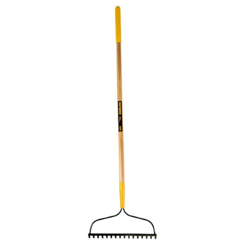 TRUE TEMPER BOW RAKE 16 TOOTH WOOD HANDLE