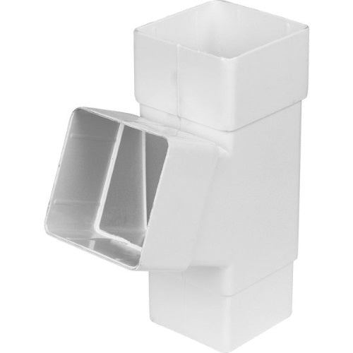 SQUARE DOWNPIPE BRANCH 112DEG WHITE