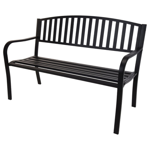 BLACK STEEL GARDEN BENCH