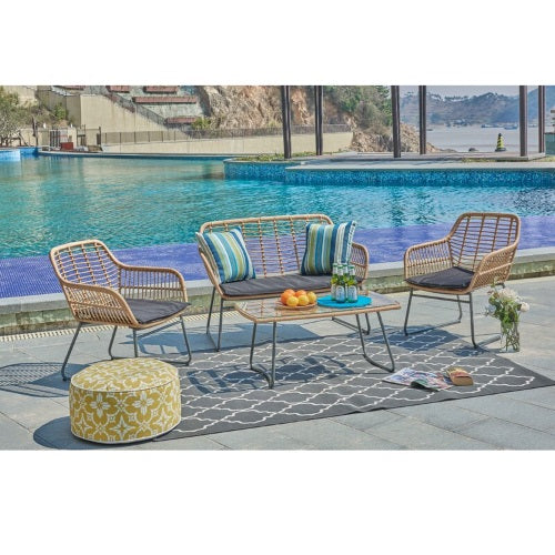 LYON 4PC BAMBOO LOUNGER SET