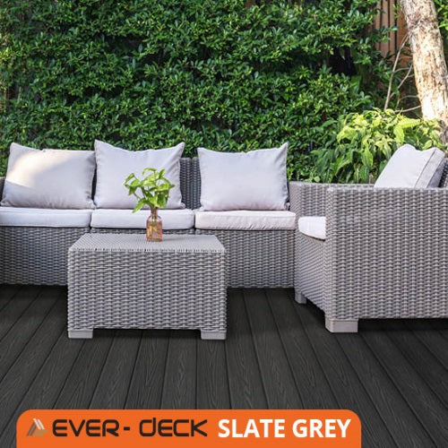 EVER-DECK COMPOSITE DECKING - SLATE GREY - DOUBLE SIDED