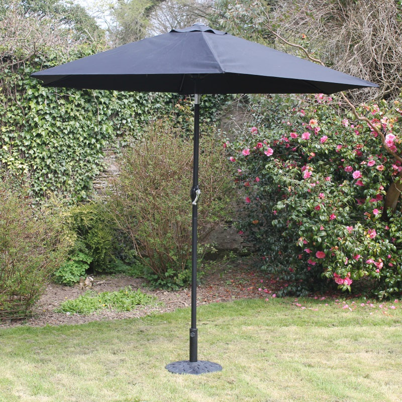 2.7M STEEL PARASOL - BLACK