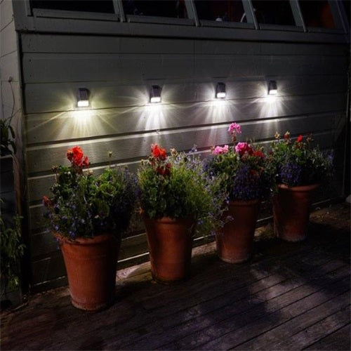 Solar Fence Wall & Post Lights 4pk