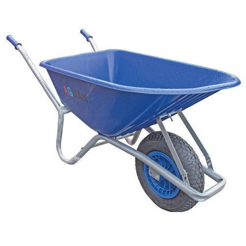 Blue PVC Wheelbarrow 100L