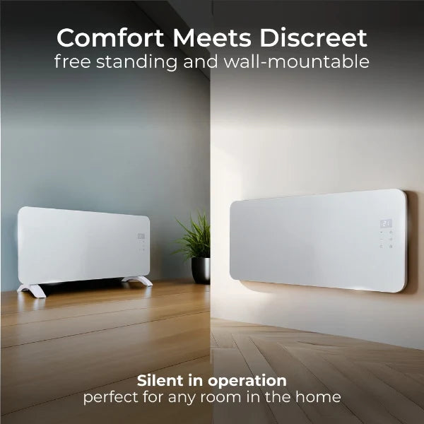 Smart Glass Auraline White Panel Heater 2000W
