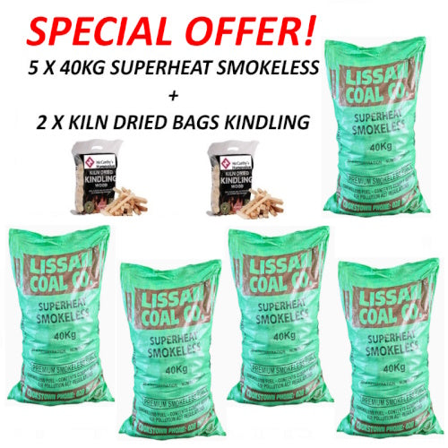5 X 40KG SUPERHEAT & 2 KINDLING