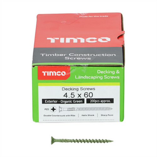 TIMCO DECKING SCREW PZ2 - GREEN 4.5 X 60MM