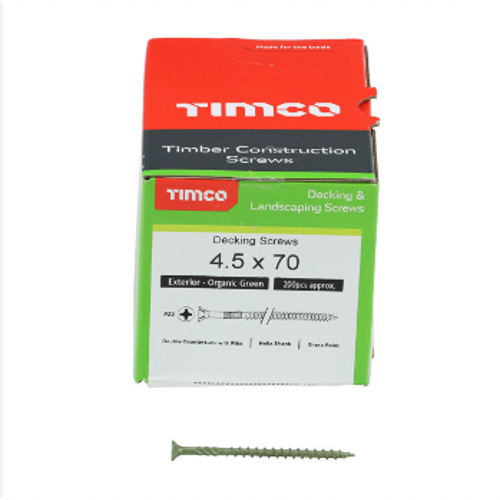 TIMCO DECKING SCREW PZ2 - GREEN 4.5 X 70MM