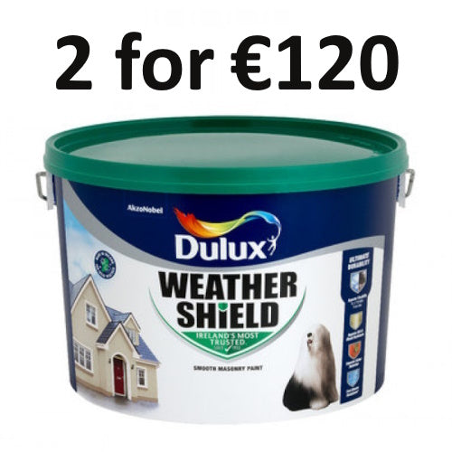 DULUX WEATHERSHIELD SMOOTH MASONRY WHITE - 10L+1L FREE
