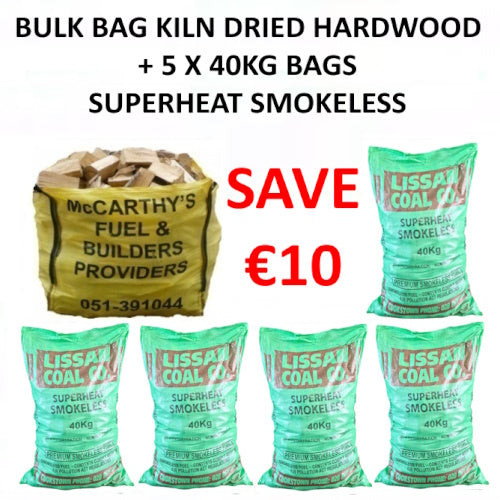 BULK BAG KILN DRIED LOGS & 5 X 40KG SUPERHEAT