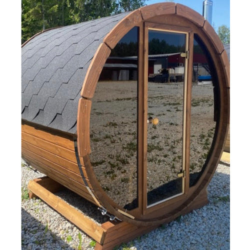1.6m Thermowood Sauna Glass Front