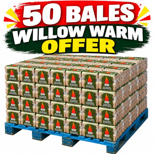 50 X Willow Warm Wood Briquettes