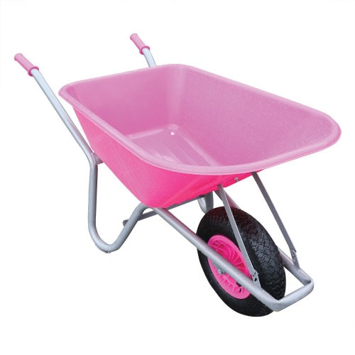 Pink PVC Wheelbarrow 100L