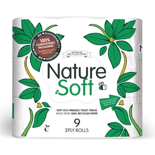 Nature Soft 2 Ply Recycled Toilet Tissue 9Pk